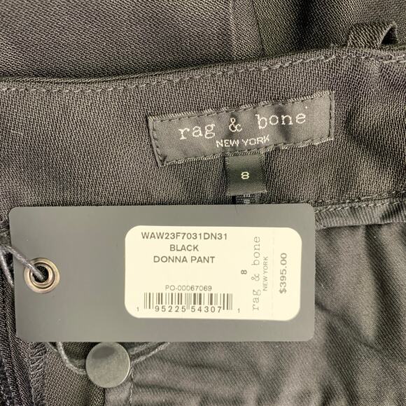 RAG & BONE Size 8 Donna Black Viscose Blend Straight Dress Pants - Picture 3 of 4